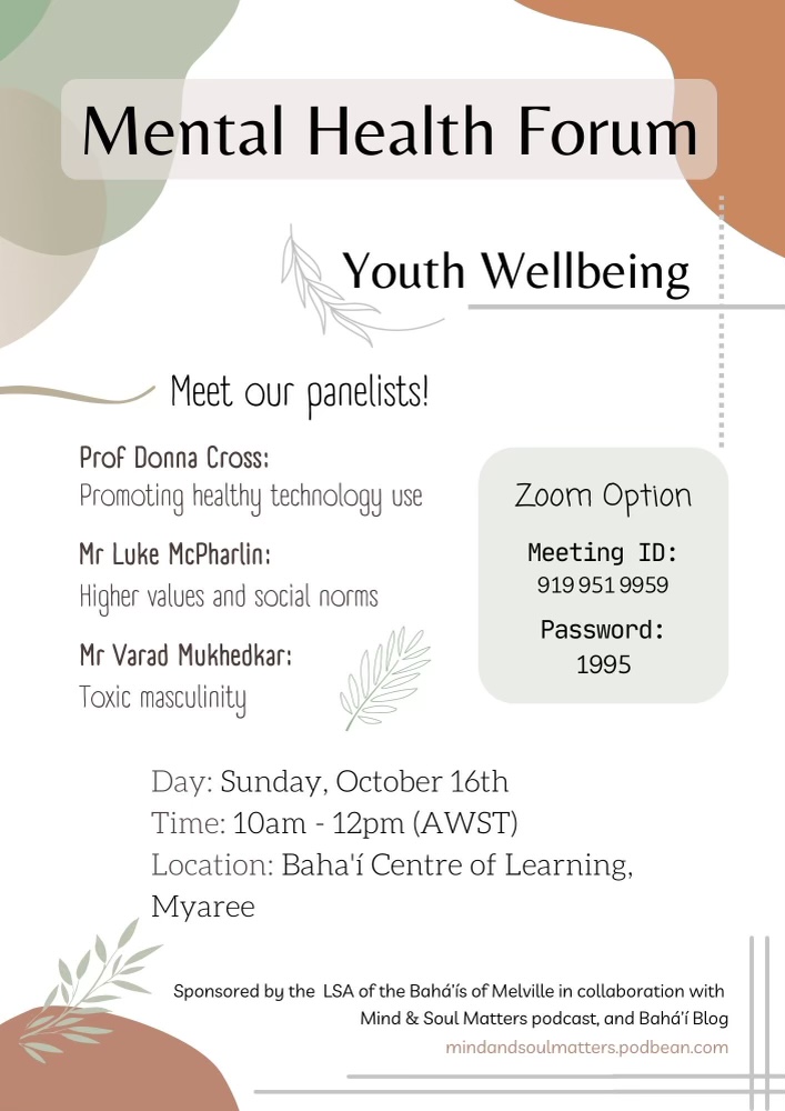 Mental Health Forum - Youth Wellbeing