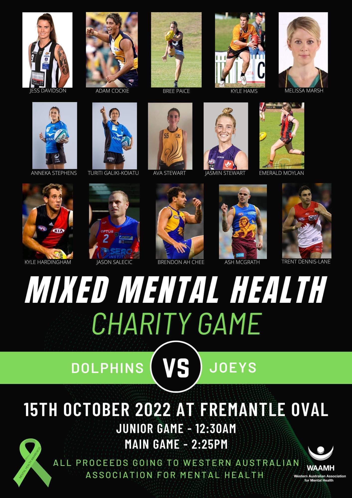 Mixed Mental Health Charity AFL game